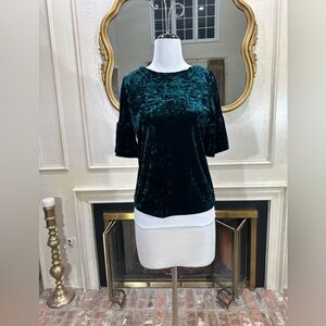 Ivanka Trump Dark Green Velvet Blouse